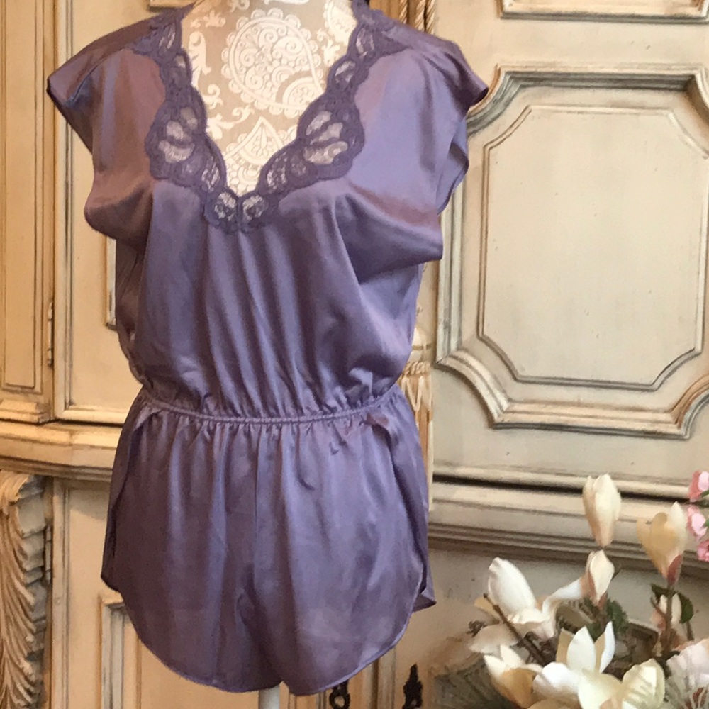 💜HENSON KICKERNICK PEEKABOO CAMI-ROMPER-NIGHTY VTG LIKE NEW ANTRON NYLON SZ: SML